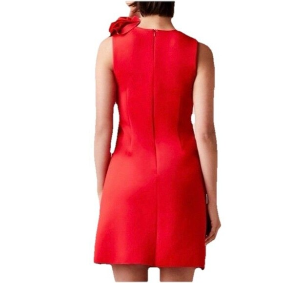 Jason Wu Ruffle Shoulder A-line Dress Red Size Large - Picture 2 of 8